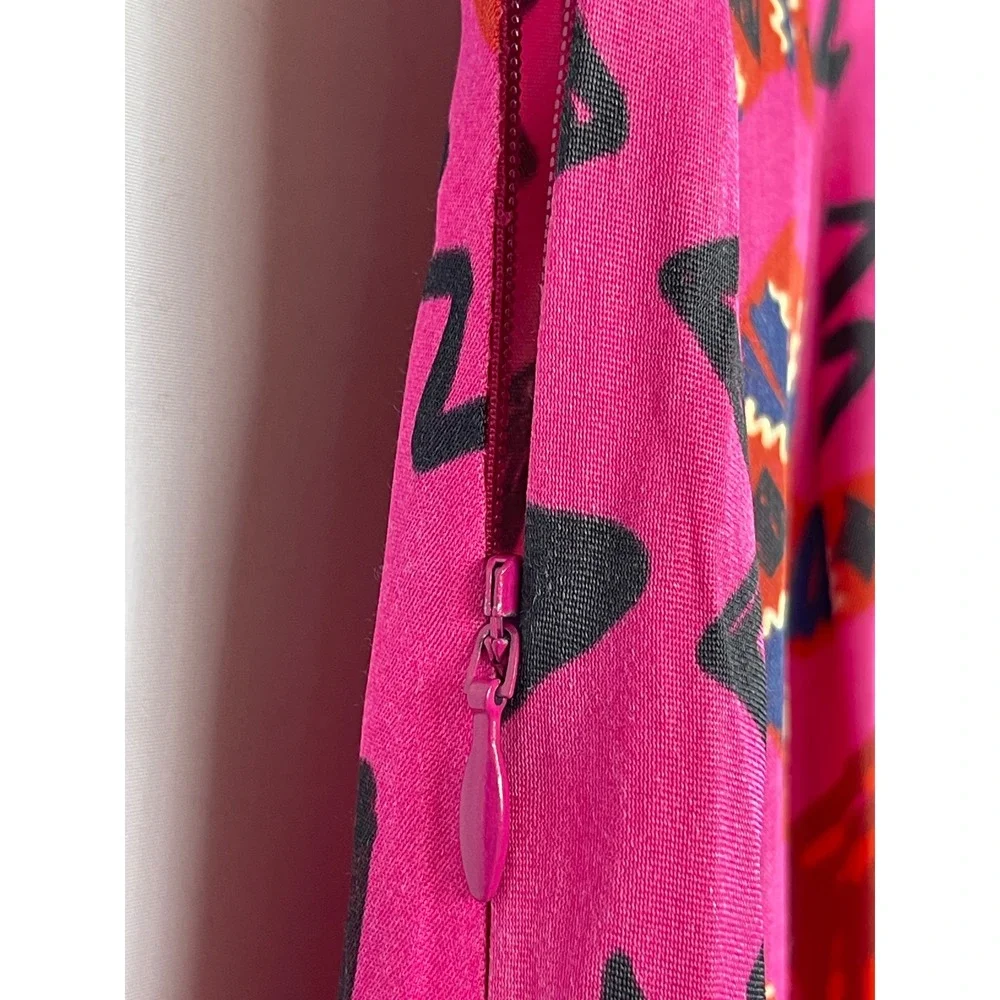 Farm Rio Snake Apple Print Midi Skirt L Pink Boho Eclectic Maximalist Tropical